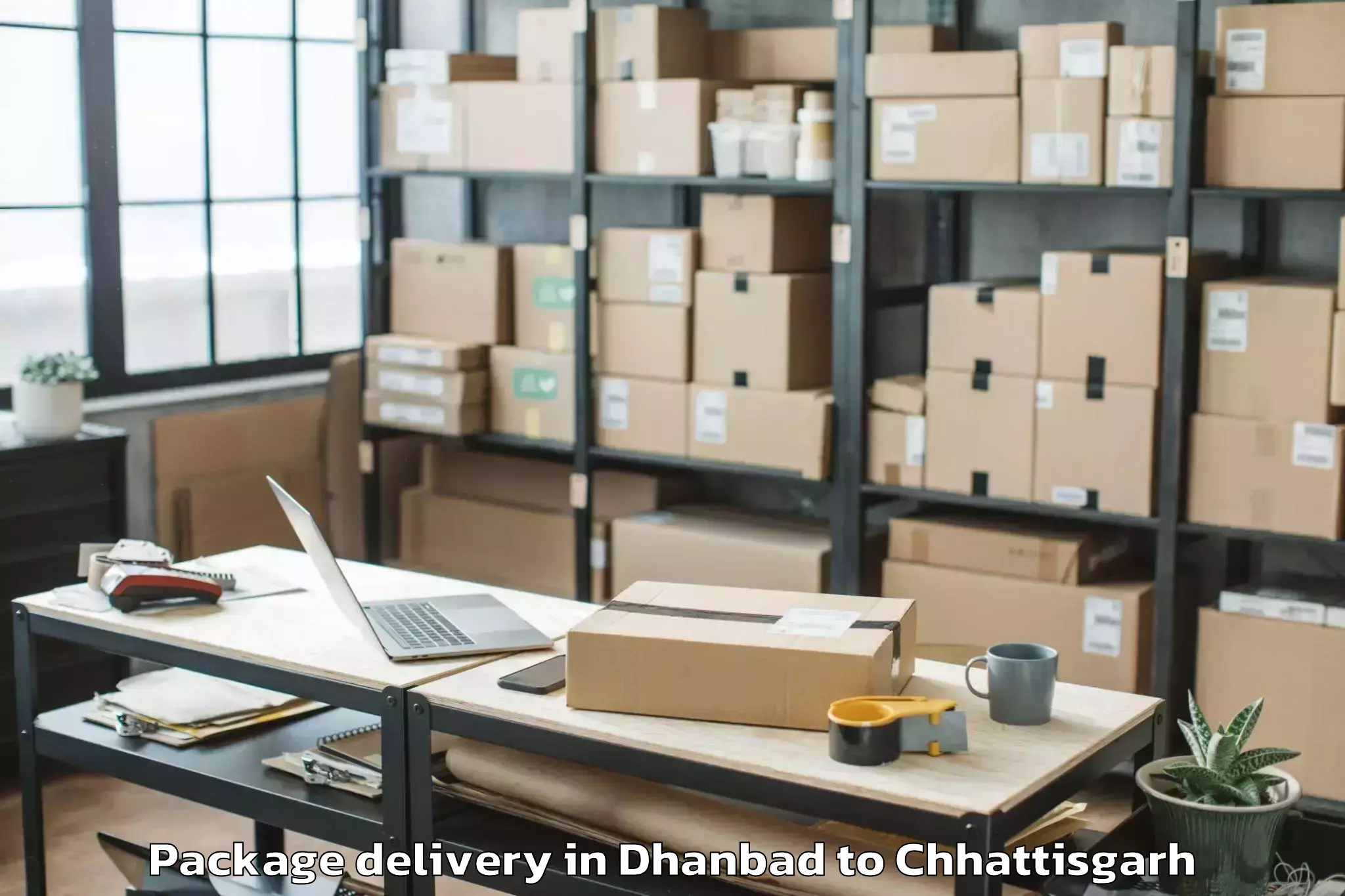 Trusted Dhanbad to Manendragarh Package Delivery